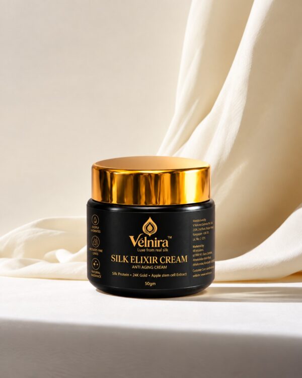Velnira silk elixir cream |Silk Infused Anti-Aging Cream | Silk + 24k gold + Retinol + Bakuchiol